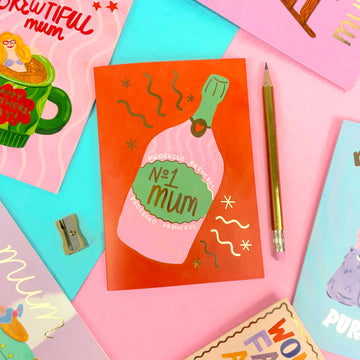 Prosecco Princess No 1 Mum Card