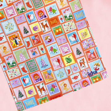 Christmas Stamps Tea Towel
