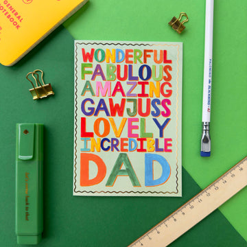 Fathers Day 'Wonderful' Die cut Card