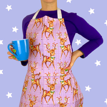 Purple Reindeer Apron