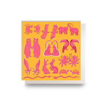 Animals In Love Card