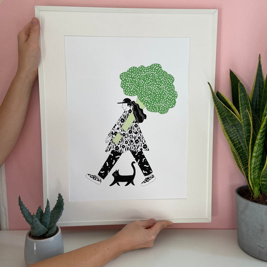 Broccoli Lady Print