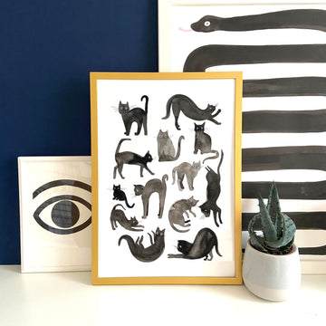 Watercolour Cats Print