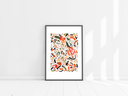 Set of 3  Abstract Floral Fine Art High Quality Art Prints - Painting by Artist