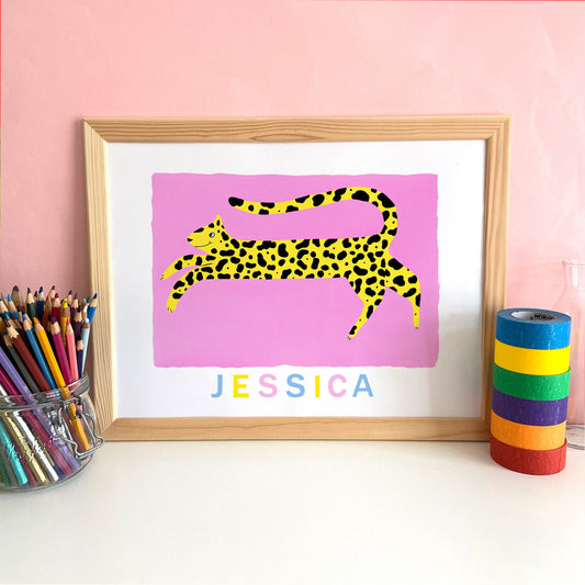 Personalised Name Leopard Print
