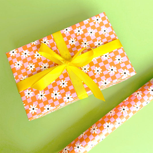 Daisy Check Wrapping Paper