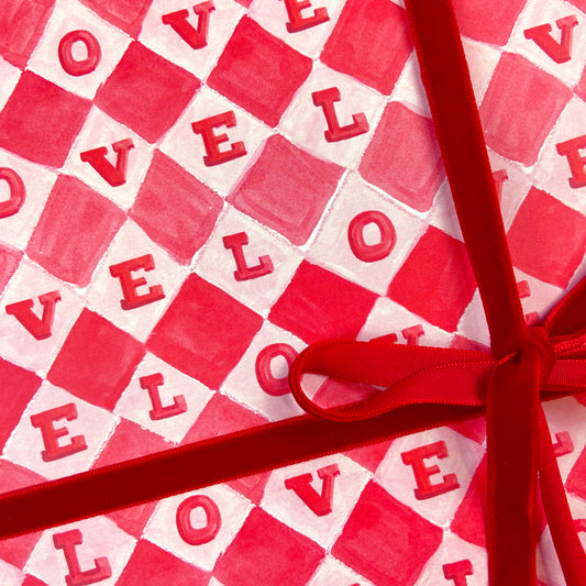 Love Check Wrapping Paper